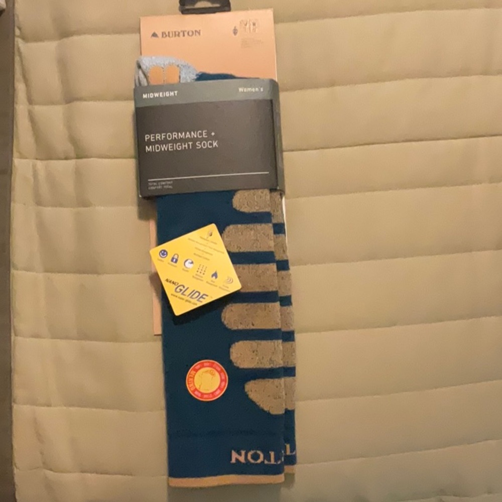 Burton Blue Athletic Socks Crew Length